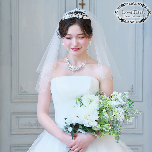 ショートベール 【ビジュー】 着用イメージ