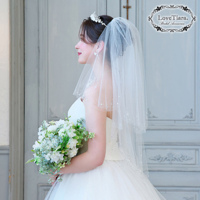 ショートベール 【ビジュー】 着用イメージ