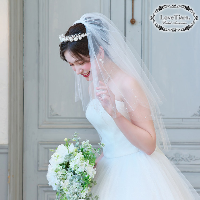 ショートベール 【ビジュー】 着用イメージ