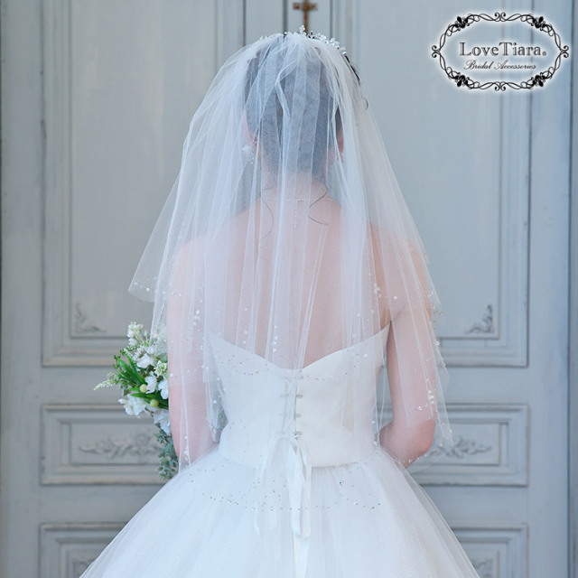 ショートベール 【ビジュー】 着用イメージ