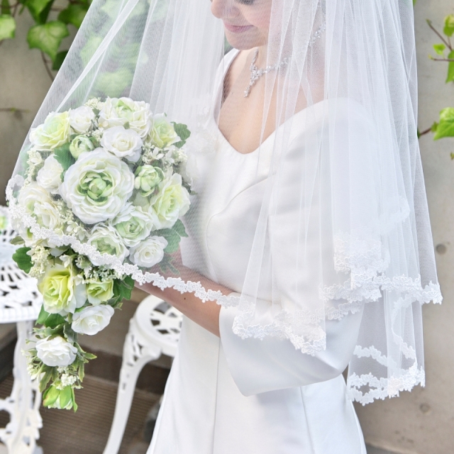 イノセントリー  ベール ビジュー付き 結婚式 小物 ショートベール【ビジュー】 通信販売ブライダルウェディング