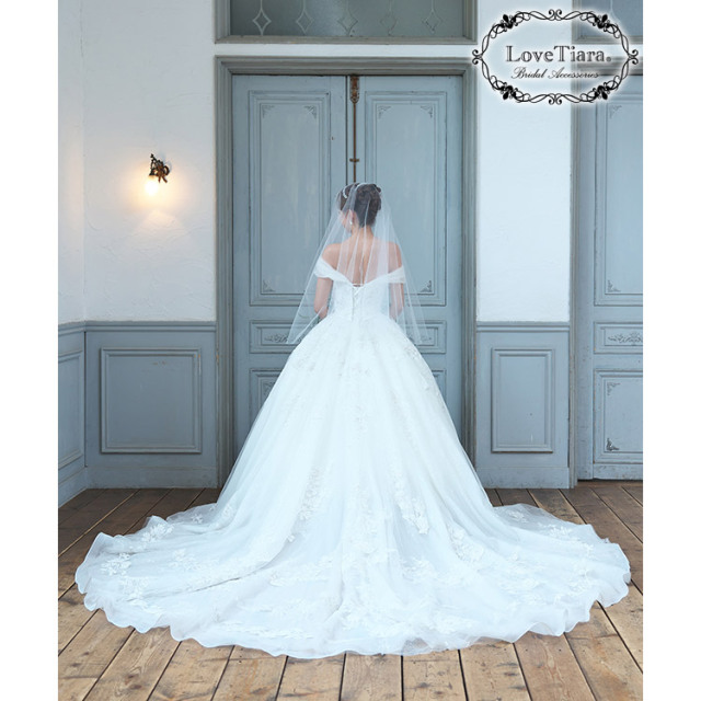 ショートベール（ギャザーなし） ラブティアラ 着用イメージ