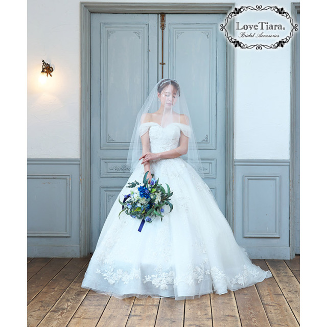 ショートベール（ギャザーなし） ラブティアラ 着用イメージ