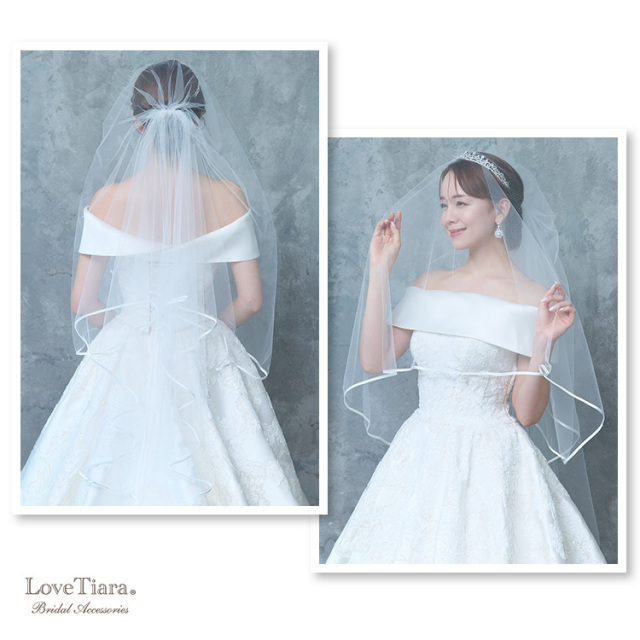 ミディアムベール サテンパイピング 着用イメージ