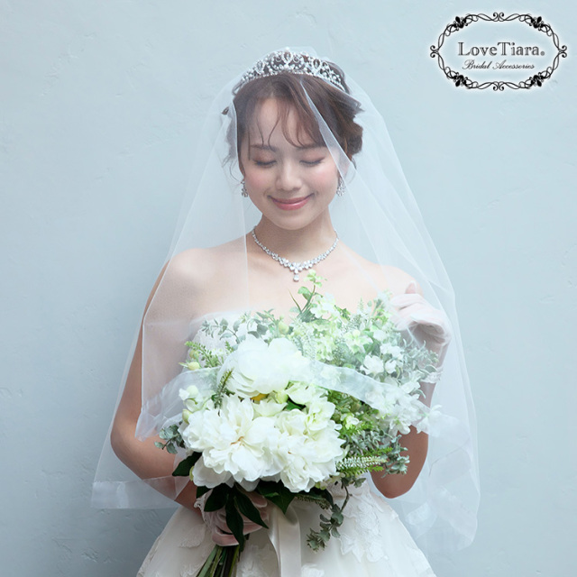 ミディアムベール【オーガンジーパイピング】（ミドルヴェール） 着用イメージ