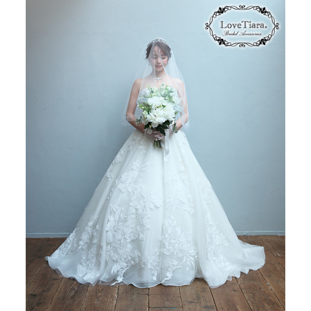 ミディアムベール【オーガンジーパイピング】（ミドルヴェール） 着用イメージ