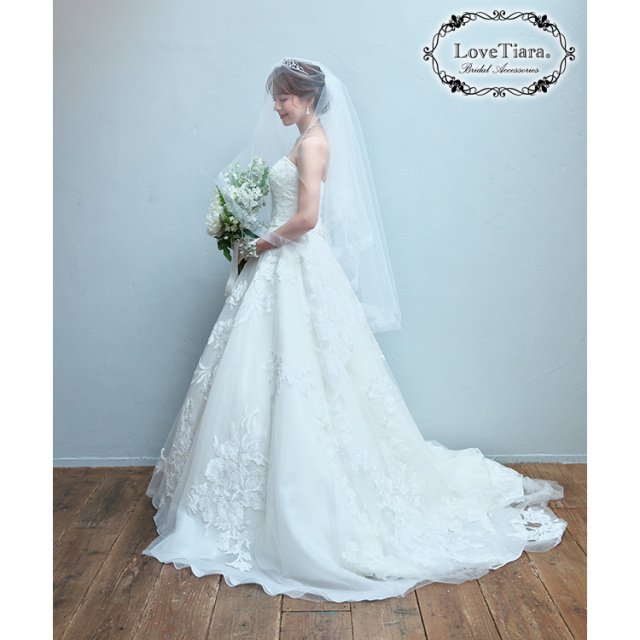 ミディアムベール【オーガンジーパイピング】（ミドルヴェール） 着用イメージ