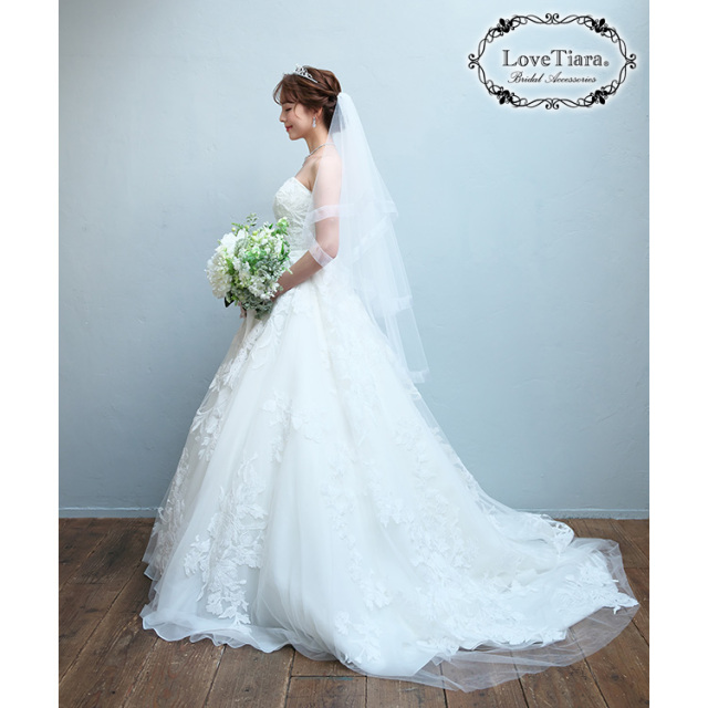 ミディアムベール【オーガンジーパイピング】（ミドルヴェール） 着用イメージ