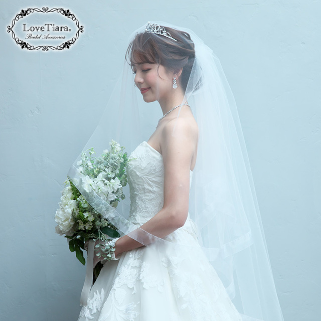 ミディアムベール【オーガンジーパイピング】（ミドルヴェール） 着用イメージ