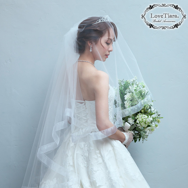 ミディアムベール【オーガンジーパイピング】（ミドルヴェール） 着用イメージ