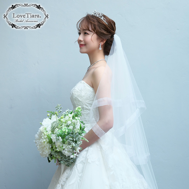 ミディアムベール【オーガンジーパイピング】（ミドルヴェール） 着用イメージ