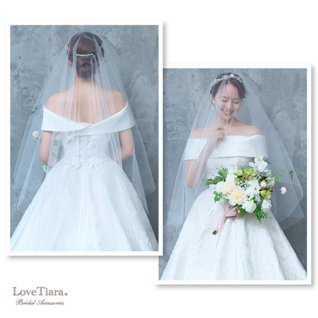 ミディアムベール ギャザーなし 着用イメージ