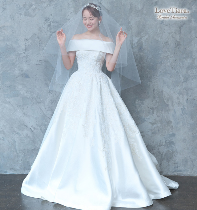 ミディアムベール ギャザーなし 着用イメージ