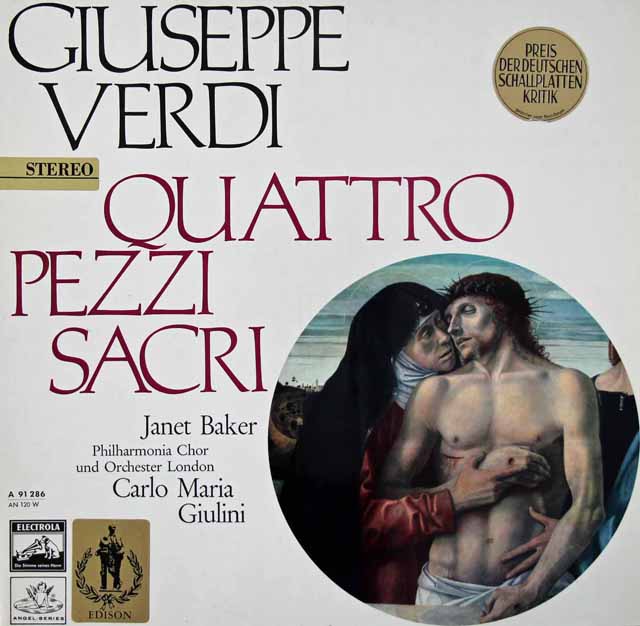 ジュリーニのヴェルディ/聖歌四篇　独Electrola　3037　LP レコード