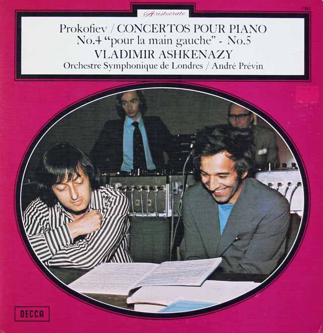 アシュケナージ、プレヴィンのプロコフィエフ/ピアノ協奏曲第4番「左手のための」、第5番　仏DECCA　3297　LP レコード