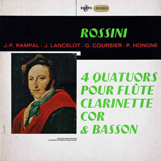 ランパル、ランスロらのロッシーニ/管楽四重奏曲集　仏ERATO　3527　LP レコード