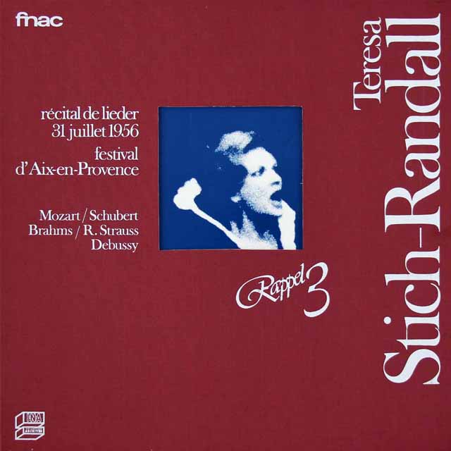 シュティッヒ＝ランダルの1956年リサイタル　仏fnac　2821　LP レコード