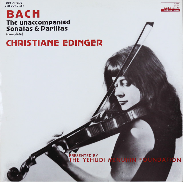 エディンガーのバッハ/無伴奏ヴァイオリンソナタとパルティータ全曲　米ORION　3287　LP レコード