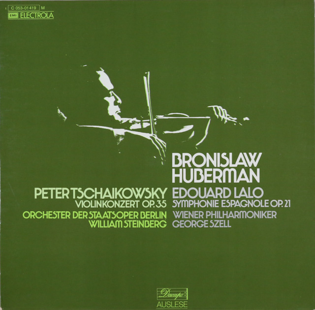 フーベルマン&スタインバーグ、セルのチャイコフスキー/ヴァイオリン協奏曲ほか　独Dacapo　3287　LP レコード