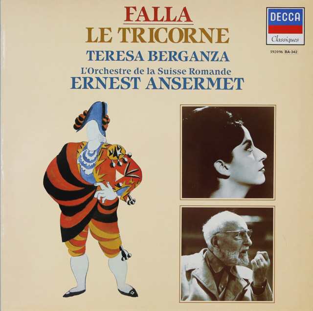 ベルガンサ&アンセルメのファリャ/「三角帽子」ほか　仏DECCA　2750　LP レコード
