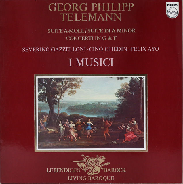 イ・ムジチ、ガッゼローニらのテレマン/組曲イ短調ほか　蘭PHILIPS　3616　LP レコード