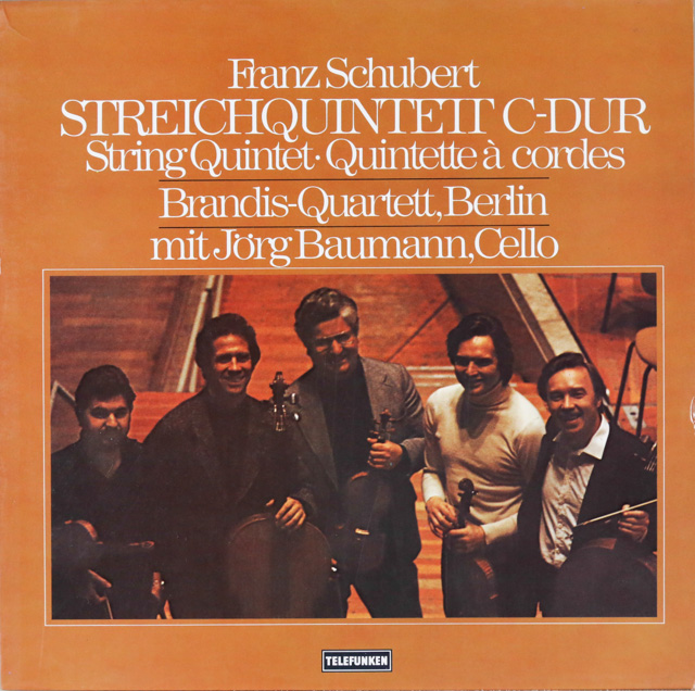 バウマン、ブランディス四重奏団のシューベルト/弦楽五重奏曲　独TELEFUNKEN　3616　LP レコード