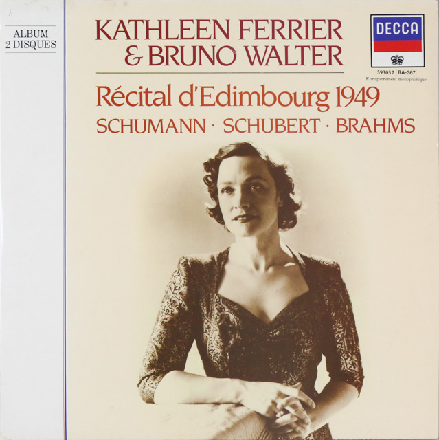 フェリア&ワルターの1949年エジンバラ・リサイタルほか　仏DECCA　3286　LP レコード