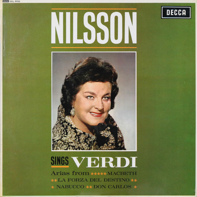 【オリジナル盤】　ニルソンのヴェルディ/オペラ・アリア集　英DECCA　3514　LP レコード