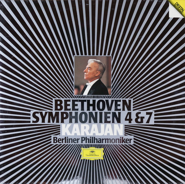 カラヤンのベートーヴェン/交響曲第4、7番　独DGG　3514　LP レコード