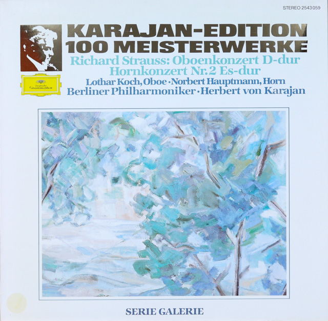 コッホ＆カラヤンのR.シュトラウス/オーボエ協奏曲ほか　独DGG　3286　LP レコード