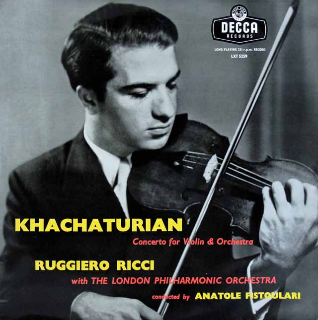 リッチ、フィストゥラーリのハチャトリアン/ヴァイオリン協奏曲　独DECCA　3527　LP レコード