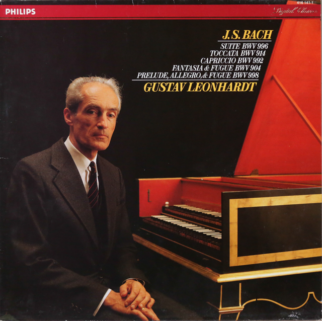 レオンハルトのバッハ/チェンバロ作品集　蘭PHILIPS　2804　LP レコード
