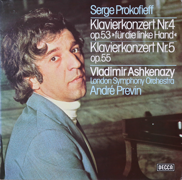 アシュケナージ、プレヴィンのプロコフィエフ/ピアノ協奏曲第4、5番　独DECCA　3515　LP レコード