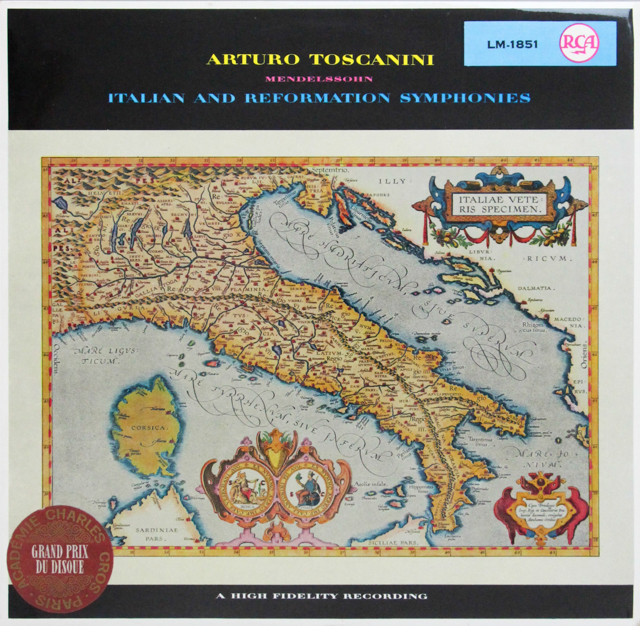 トスカニーニのメンデルスゾーン/交響曲第4番「イタリア」&第5番「宗教改革」　独RCA　2815　LP レコード