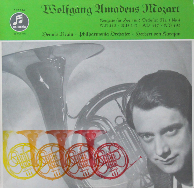 ブレイン&カラヤンのモーツァルト/ホルン協奏曲集　独Columbia　3519　LP レコード