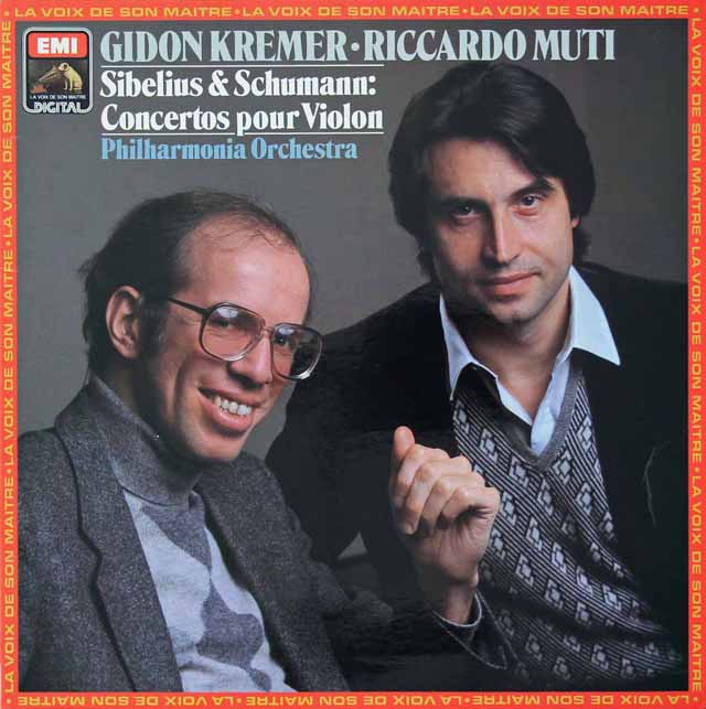 ムーティ、クレーメルのシューマン、シベリウス/ヴァイオリン協奏曲集　仏EMI（VSM）　3527　LP レコード