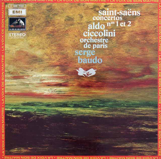 チッコリーニ&ボドのサン=サーンス/ピアノ協奏曲第1&2番　仏EMI(VSM)　3296　LP レコード