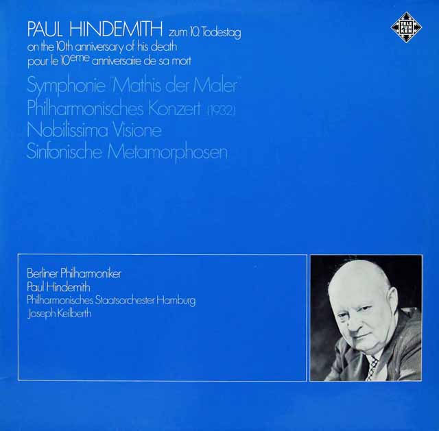 カイルベルト、ヒンデミットのヒンデミット没後10周年記念盤　独TELEFUNKEN　3523　LP レコード