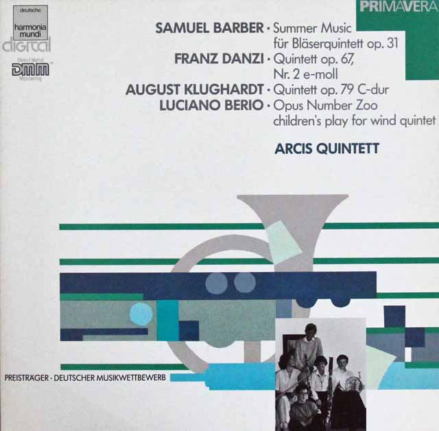 アーキス五重奏団のバーバー、ベリオらの室内楽作品集　独HM　3523　LP レコード