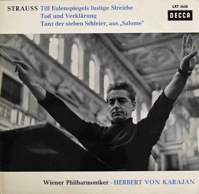 【モノラル】　カラヤンのR.シュトラウス/「ティル」、「死と変容」&「サロメ」　独DECCA　3295　LP レコード