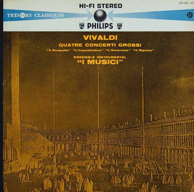 イ・ムジチ合奏団のヴィヴァルディ/ヴァイオリン協奏曲「疑い」ほか 　仏PHILIPS　2835　LP レコード