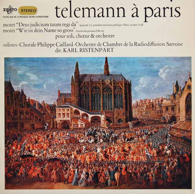 リステンパルトのテレマン/モテット集　仏ERATO　3295　LP レコード