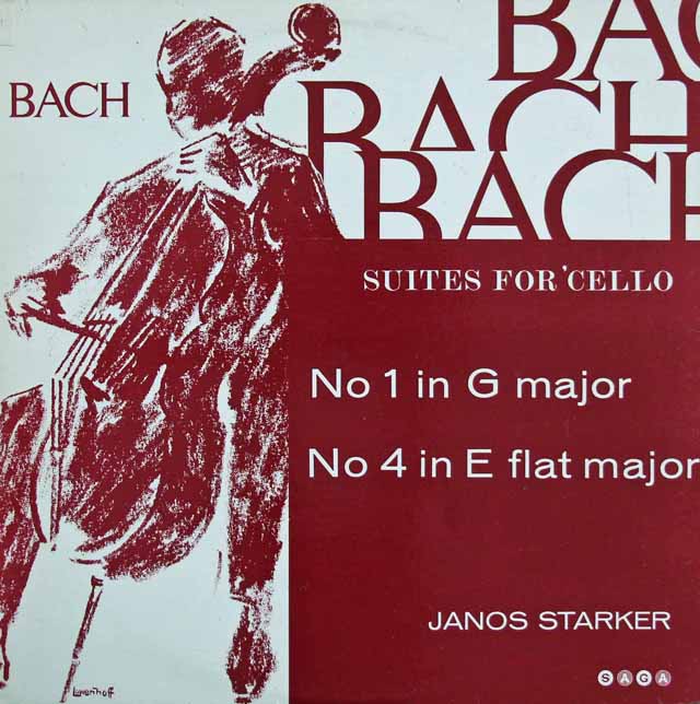 シュタルケルのバッハ/無伴奏チェロ組曲第1&4番　英SAGA　3219　LP レコード