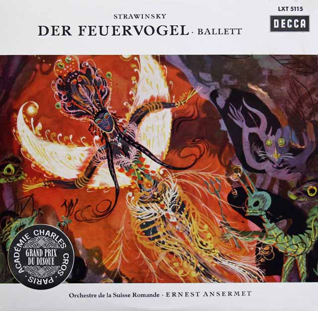 【モノラル】　アンセルメのストラヴィンスキー/バレエ音楽「火の鳥」　独DECCA　3593　LP レコード