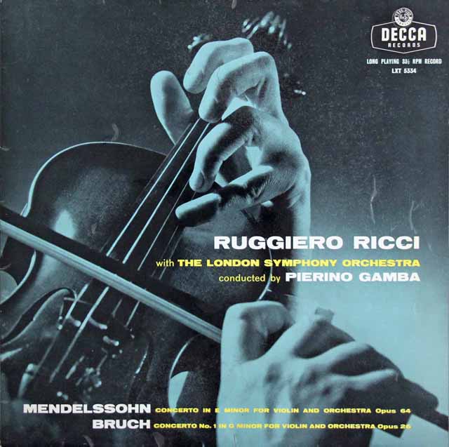 リッチのメンデルスゾーン、ブルッフ/ヴァイオリン協奏曲集　英DECCA　2840　LP レコード