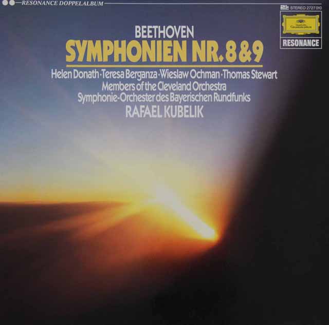 クーベリックのベートーヴェン/交響曲第8、9番 　独DGG　3534　LP レコード