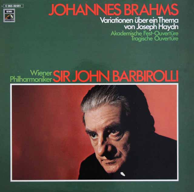 バルビローリのブラームス/管弦楽曲集　独EMI　3535　LP レコード