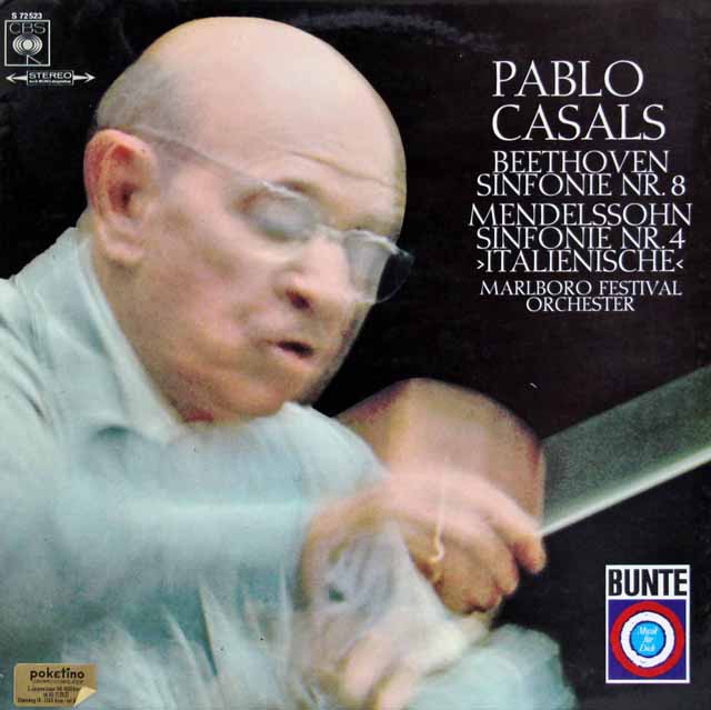 カザルスのベートーヴェン/交響曲第8番ほか　独CBS　3293　LP レコード