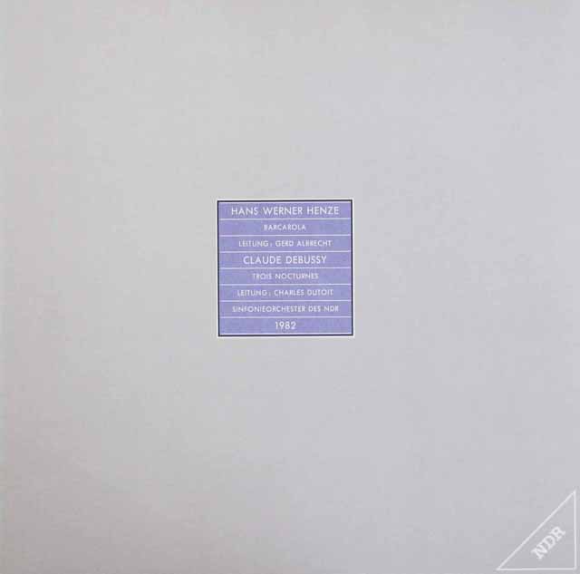 北ドイツ放送交響楽団のヘンツェ&ドビュッシー 　独NDR　2849　LP レコード