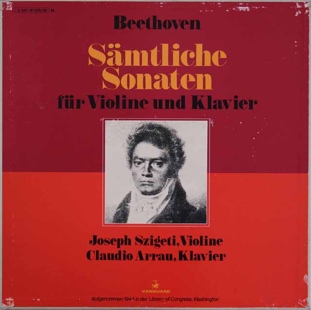 シゲティ、アラウのベートーヴェン/ヴァイオリンソナタ全集　独VANGUARD　3537　LP レコード